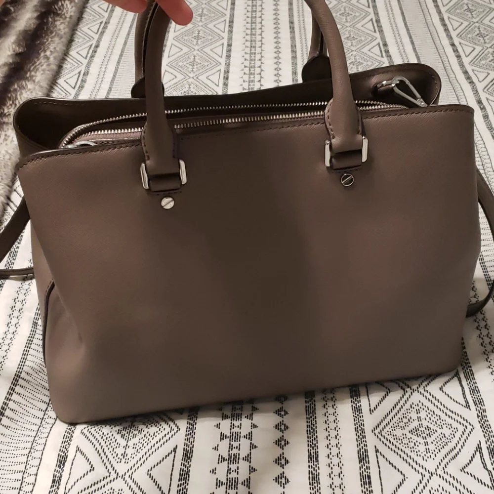 Michael Kors Brown Satchel with Silver Hardware